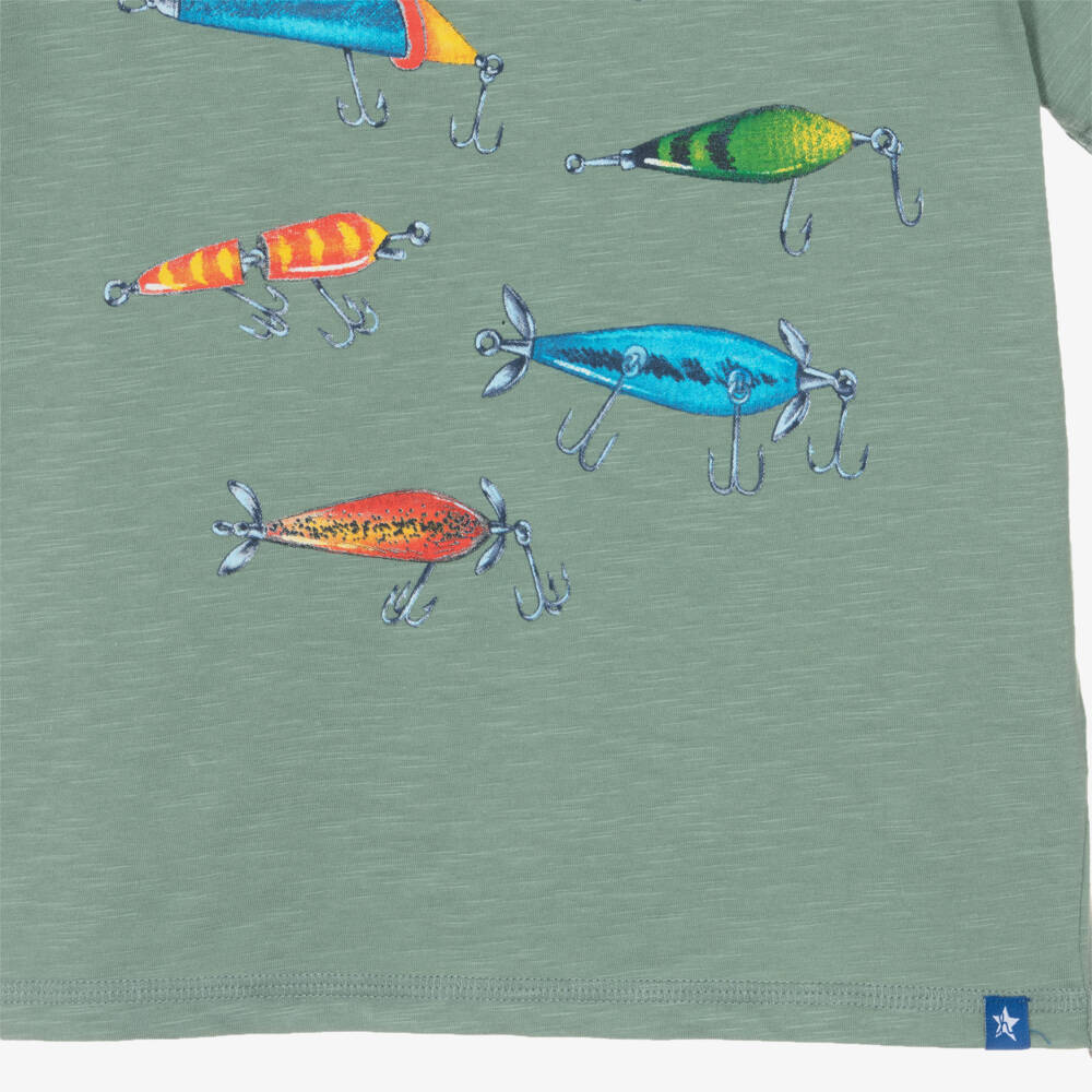 Hatley-Boys Green Cotton Fishing Lures Graphic T-Shirt | Childrensalon Outlet