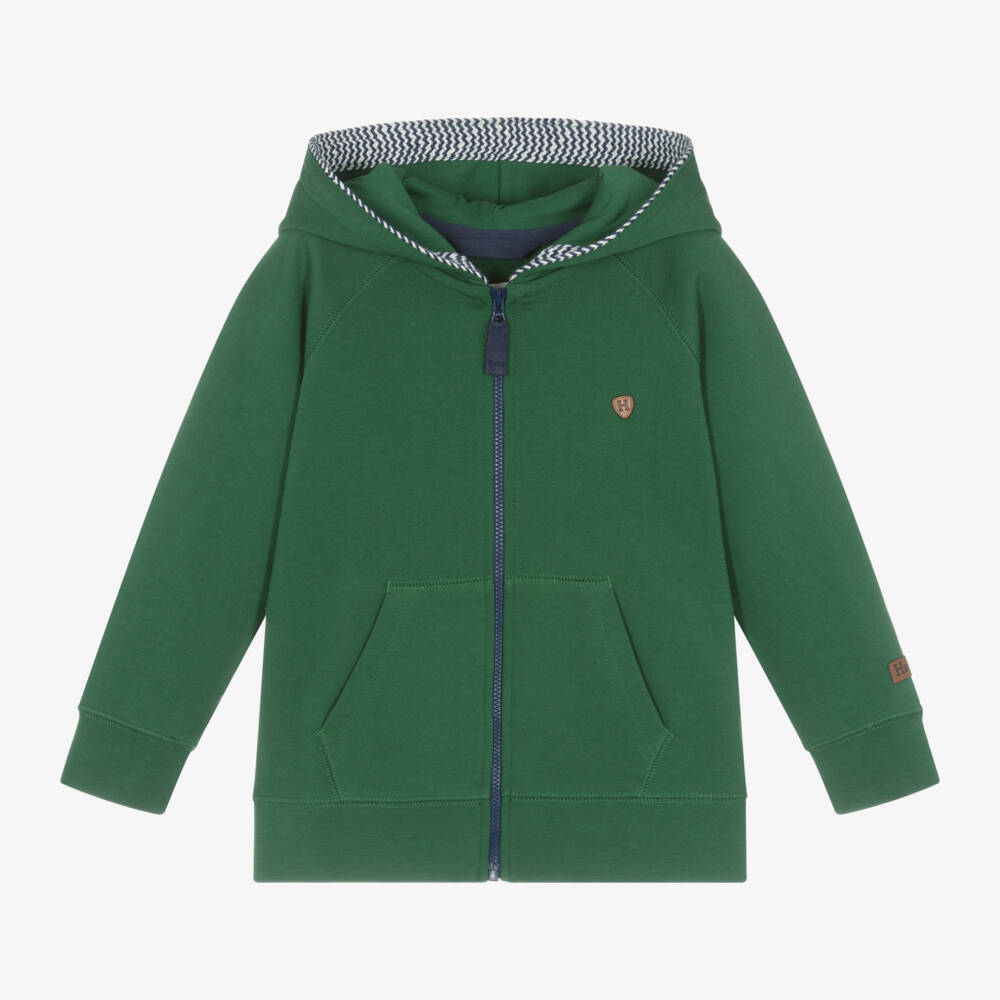Hatley-Boys Green Cotton Hoodie | Childrensalon Outlet