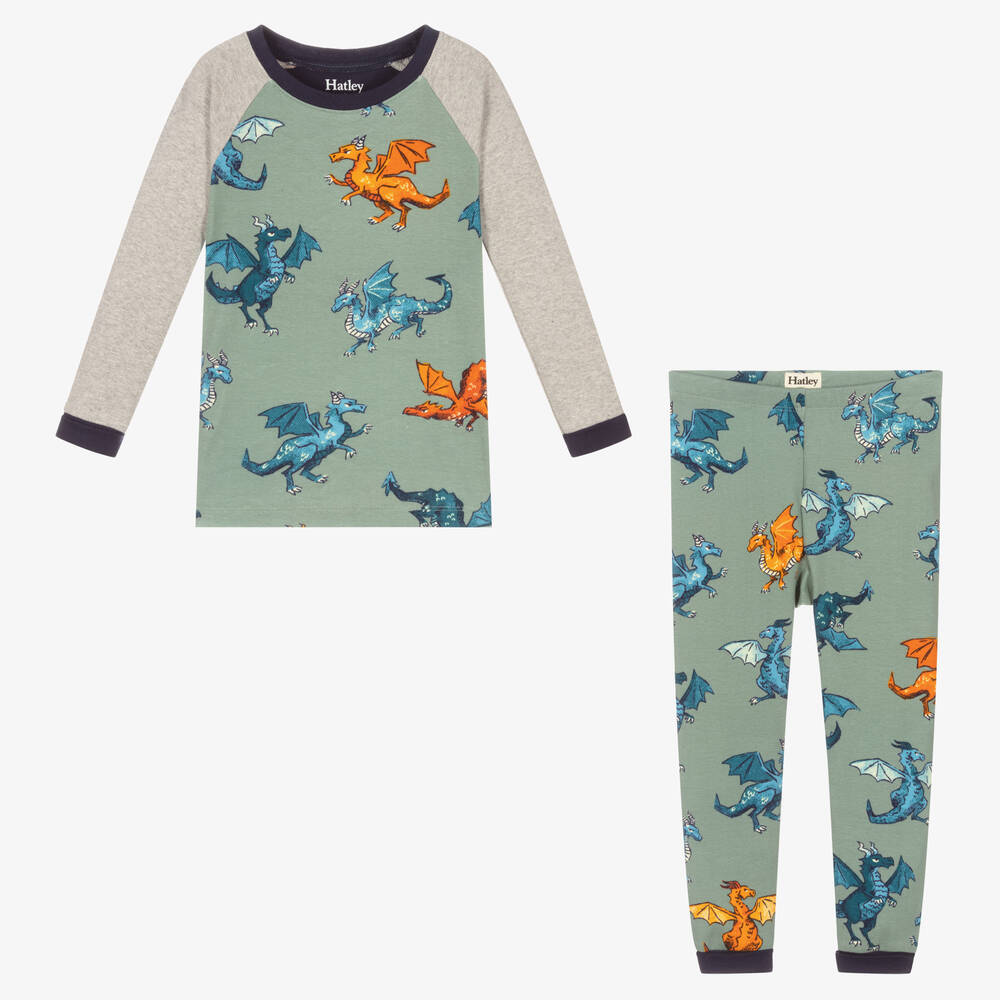 Hatley-Boys Green Cotton Pyjamas | Childrensalon Outlet