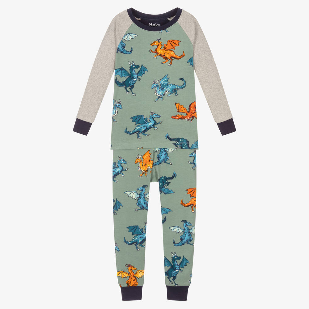 Hatley - Baumwoll-Schlafanzug (J), Grün | Childrensalon