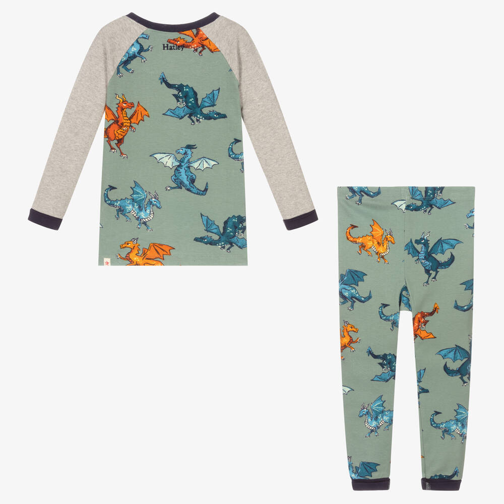 Hatley-Boys Green Cotton Pyjamas | Childrensalon Outlet