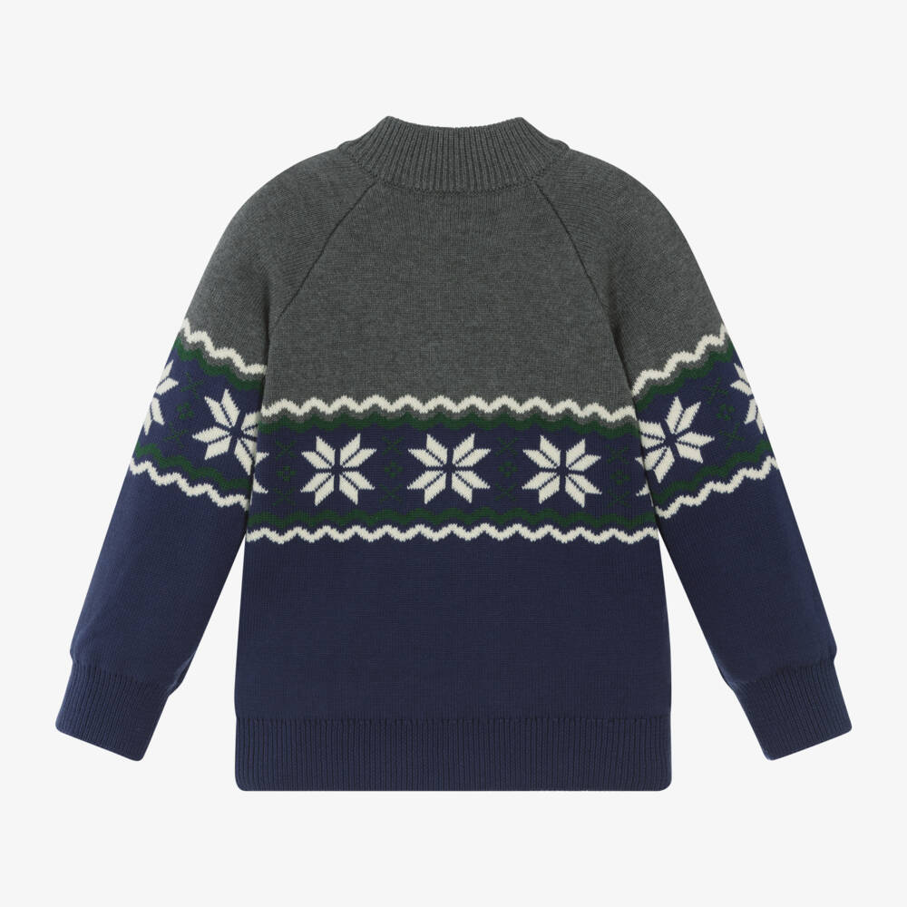 Hatley-Boys Grey and Blue Knit Sweater | Childrensalon Outlet