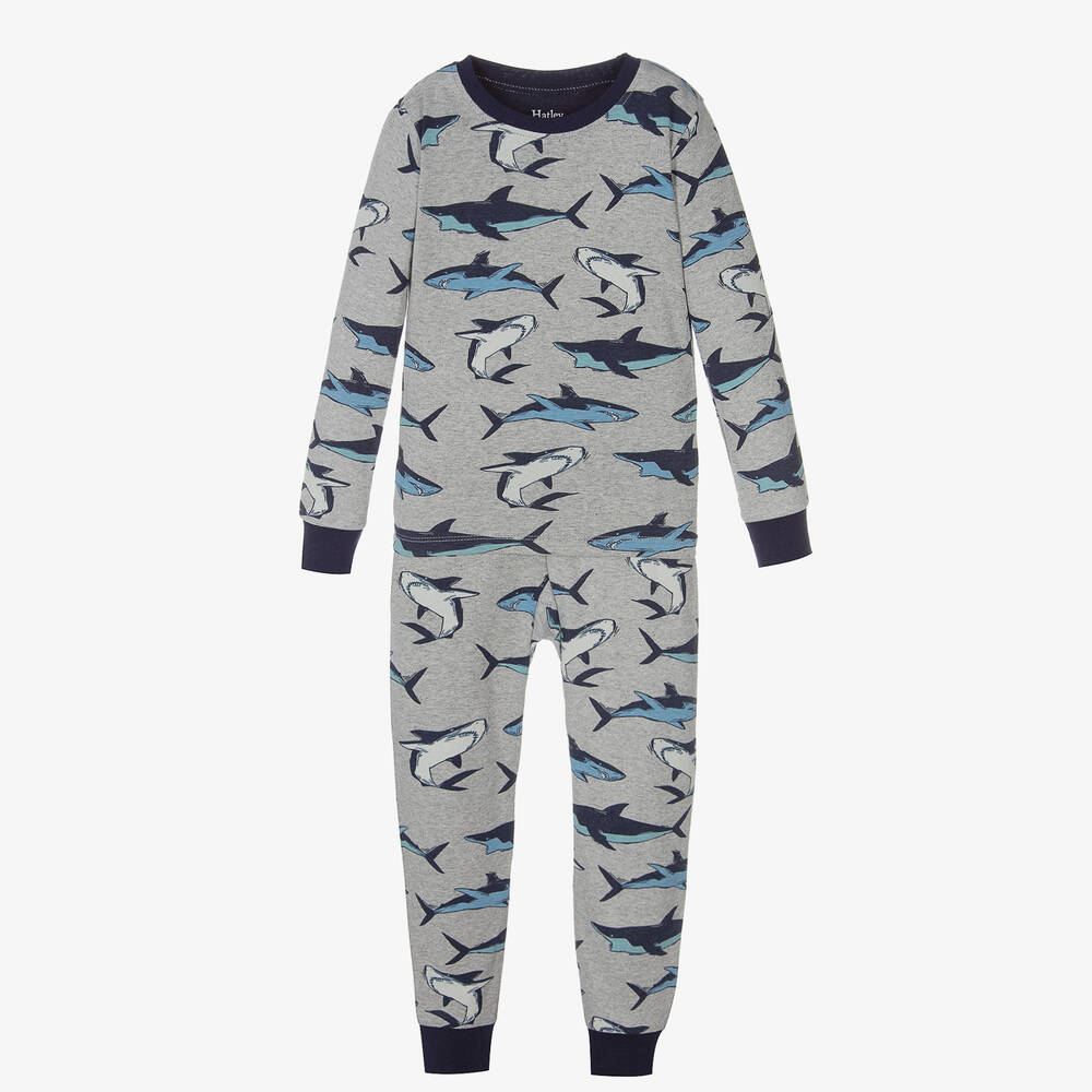 Hatley-Boys Grey & Blue Pyjamas | Childrensalon Outlet