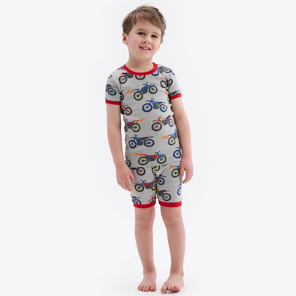 Hatley-Boys Grey Cotton Bike Pyjamas | Childrensalon Outlet