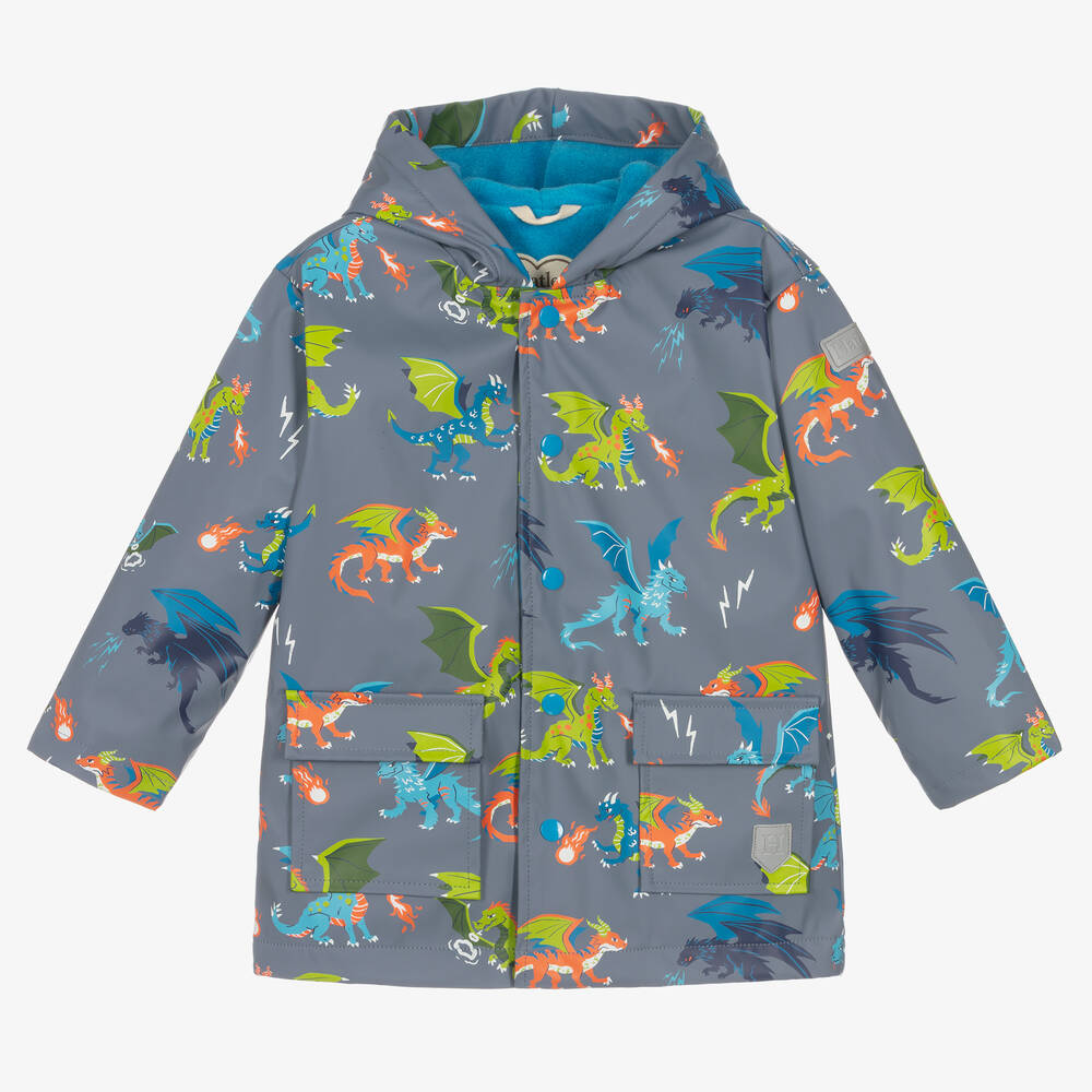 Hatley - معطف واقي من المطر هودي لون رمادي للأولاد | Childrensalon