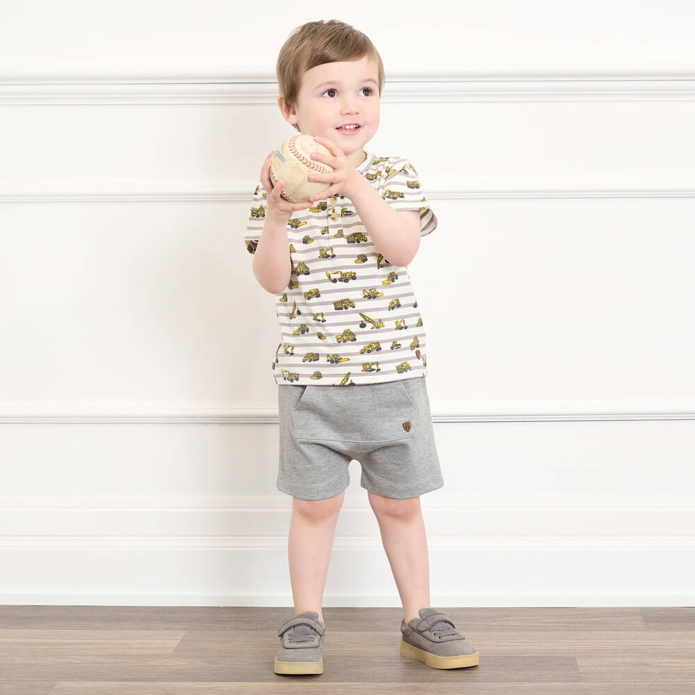 Hatley-Boys Grey Marl Cotton Jersey Shorts | Childrensalon Outlet
