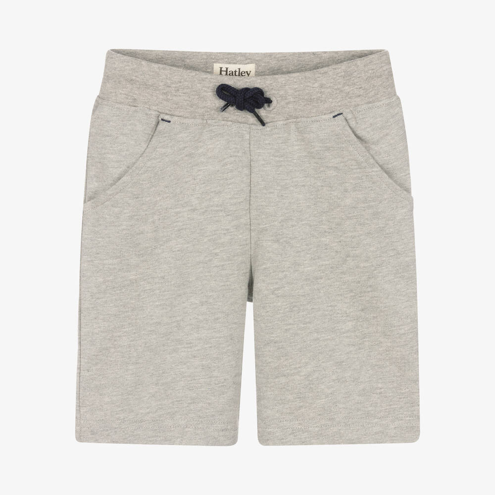 Hatley - Boys Grey Marl Cotton Shorts | Childrensalon