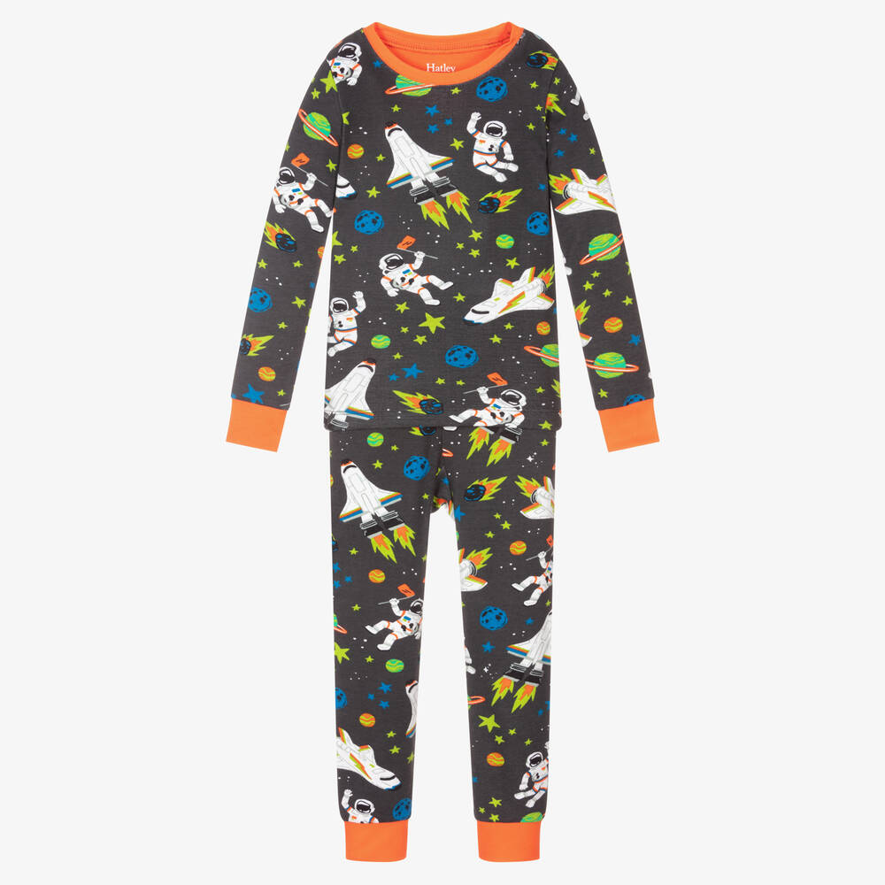 Hatley - Серая пижама с космическим принтом для мальчиков | Childrensalon