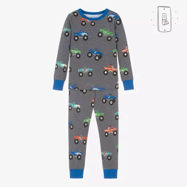 Hatley-Boys Grey Truck Print Pyjama Set | Childrensalon Outlet