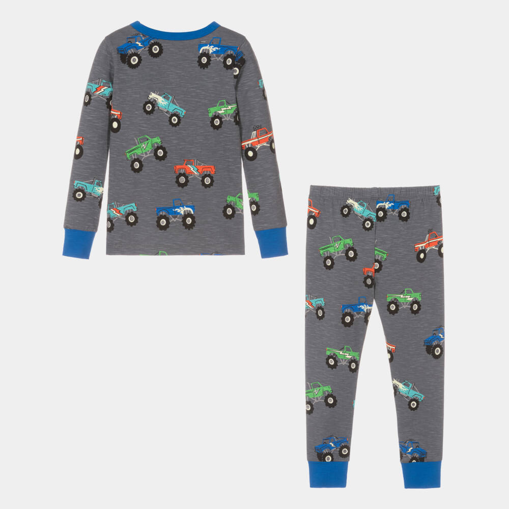 Hatley-Boys Grey Truck Print Pyjama Set | Childrensalon Outlet