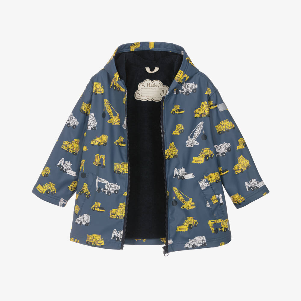 Hatley-Boys Grey Worksite Magic Raincoat | Childrensalon Outlet