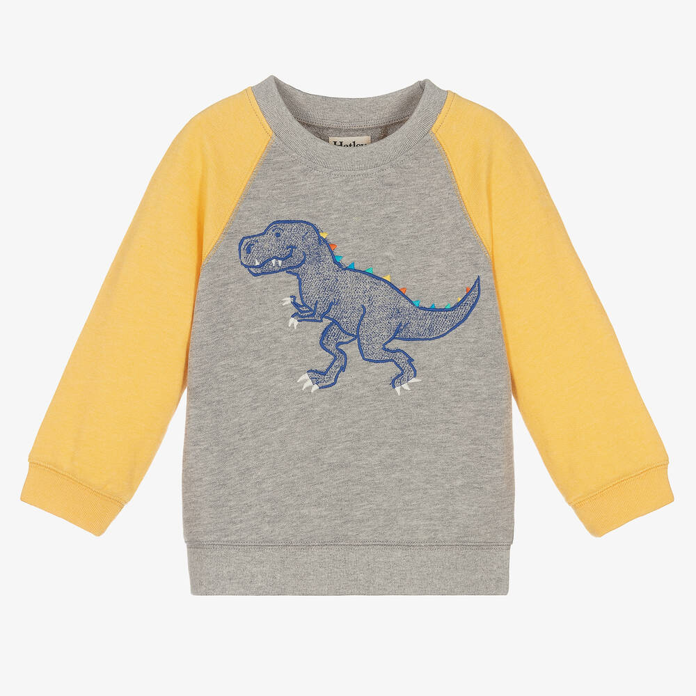 Hatley - Dino-Sweatshirt in Grau und Gelb | Childrensalon