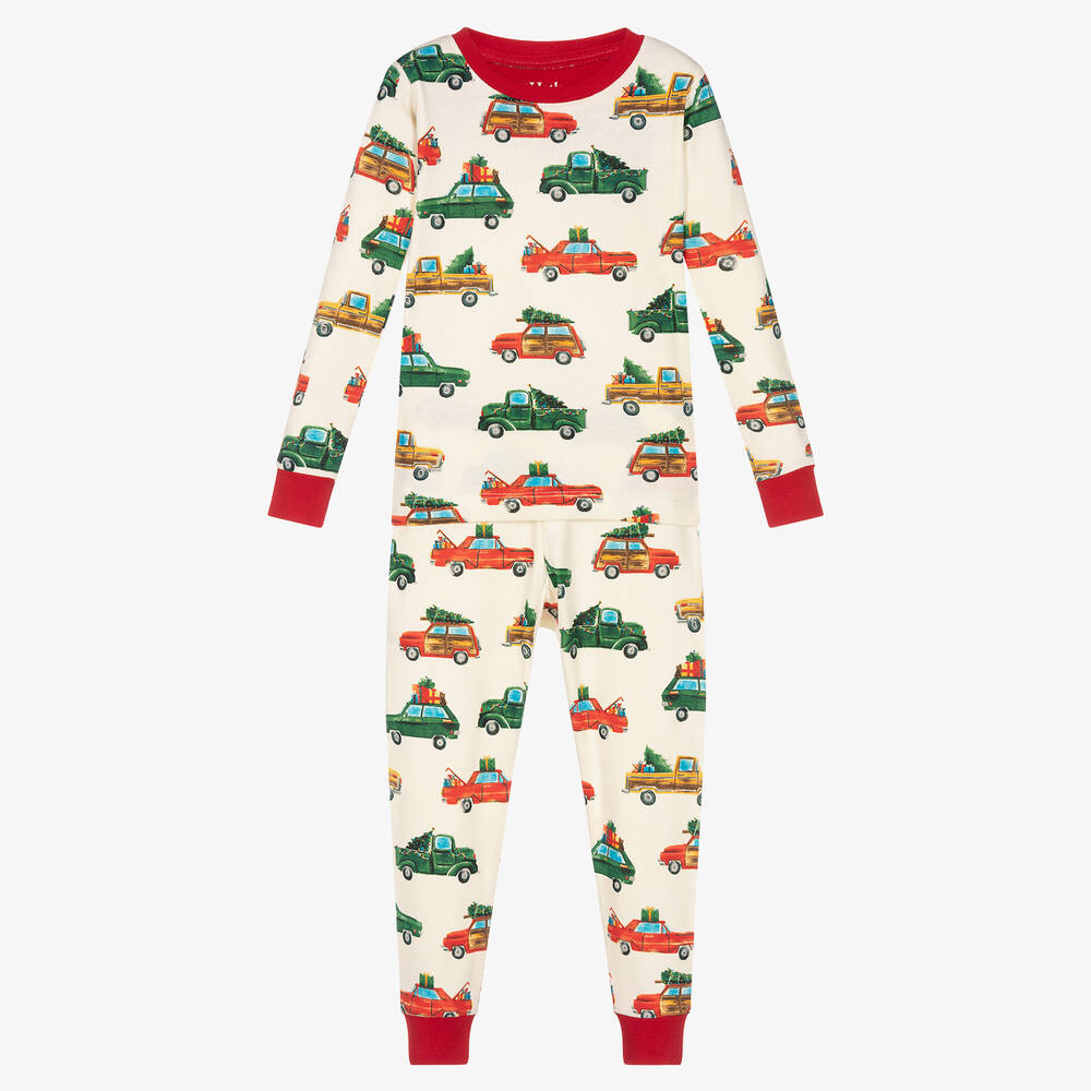 Hatley - Pyjama de Noël ivoire en coton | Childrensalon