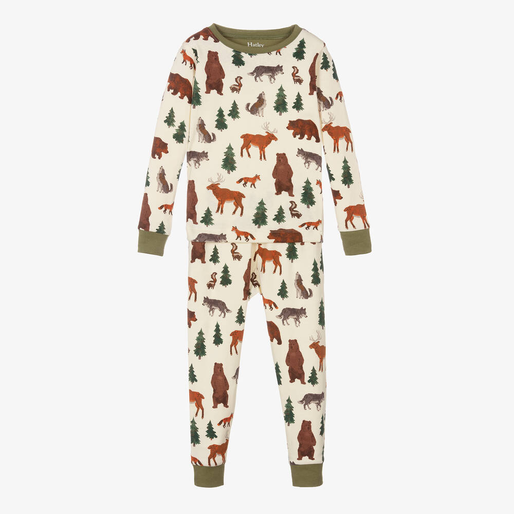 Hatley - Waldbewohner-Schlafanzug Elfenbein | Childrensalon