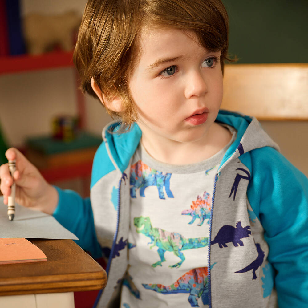 Hatley-Boys Ivory Imagine Dinos Cotton Top | Childrensalon Outlet