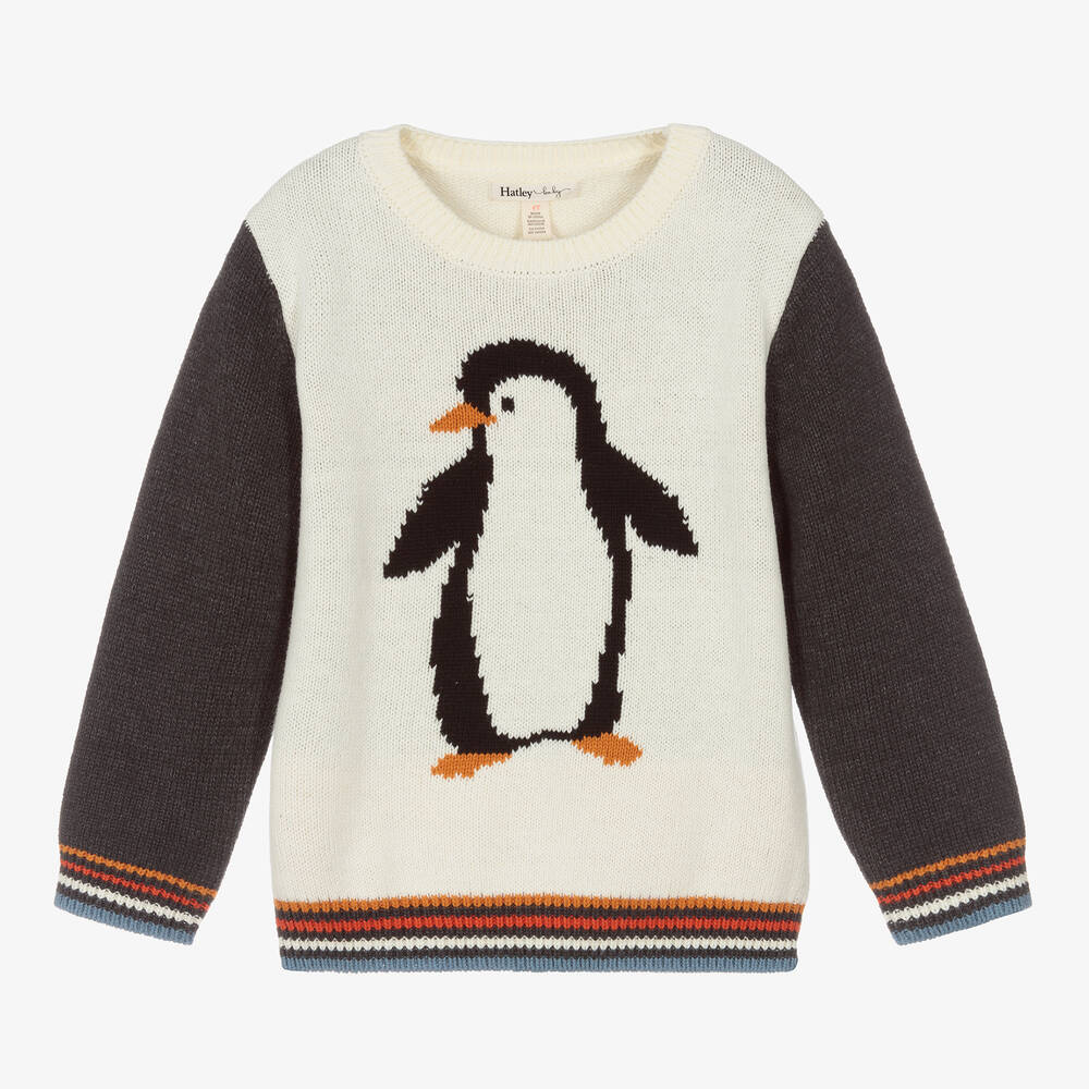 Hatley - Boys Ivory Penguin Jumper | Childrensalon