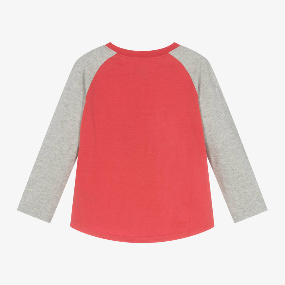Hatley-تيشيرت قطن جيرسي لون أحمر و رمادي للأولاد | Childrensalon Outlet