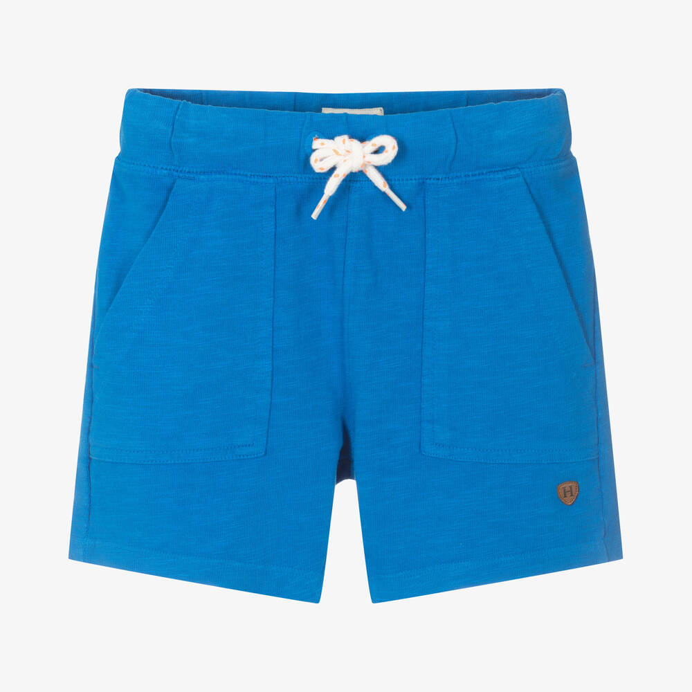 Hatley-Boys Mid Blue Cotton Jersey Shorts | Childrensalon Outlet