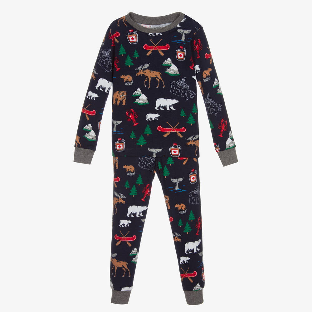 Little Blue House by Hatley-Boys Navy Blue Animals Pyjamas | Childrensalon Outlet