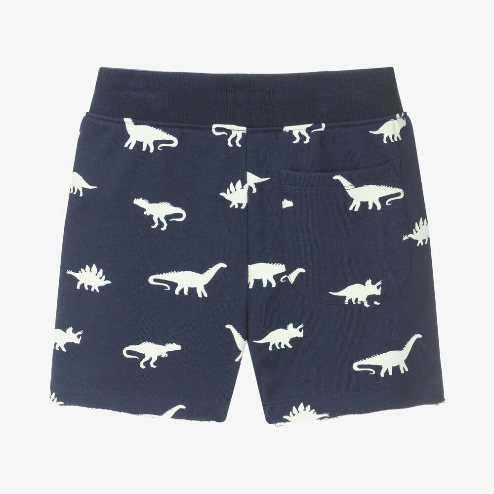 Hatley-Boys Navy Blue Cotton Dino Glow Shorts | Childrensalon Outlet