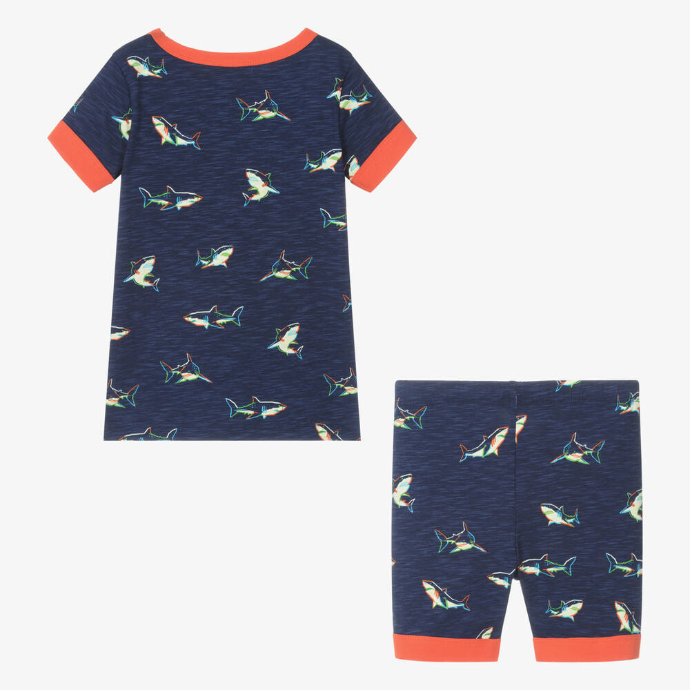 Hatley-Boys Navy Blue Cotton Sharks Pyjamas | Childrensalon Outlet