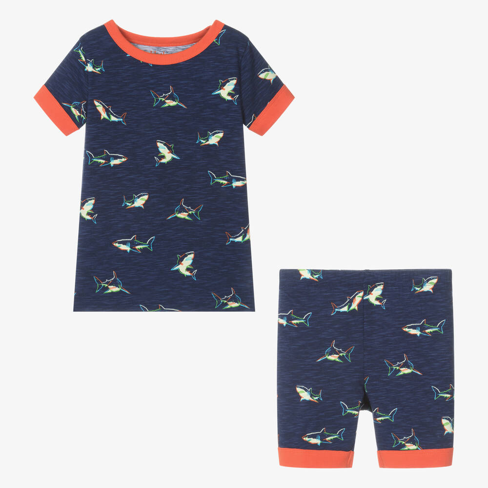 Hatley-Boys Navy Blue Cotton Sharks Pyjamas | Childrensalon Outlet
