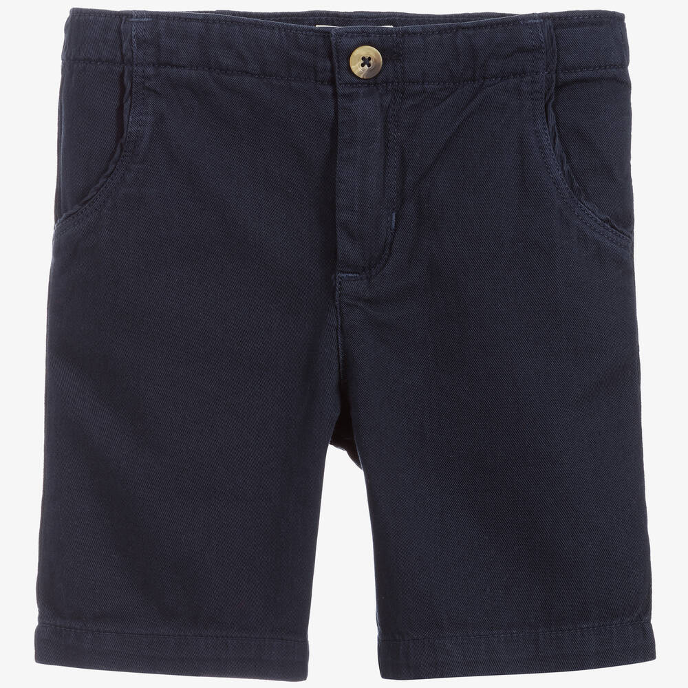 Boys Navy Blue Cotton Shorts
