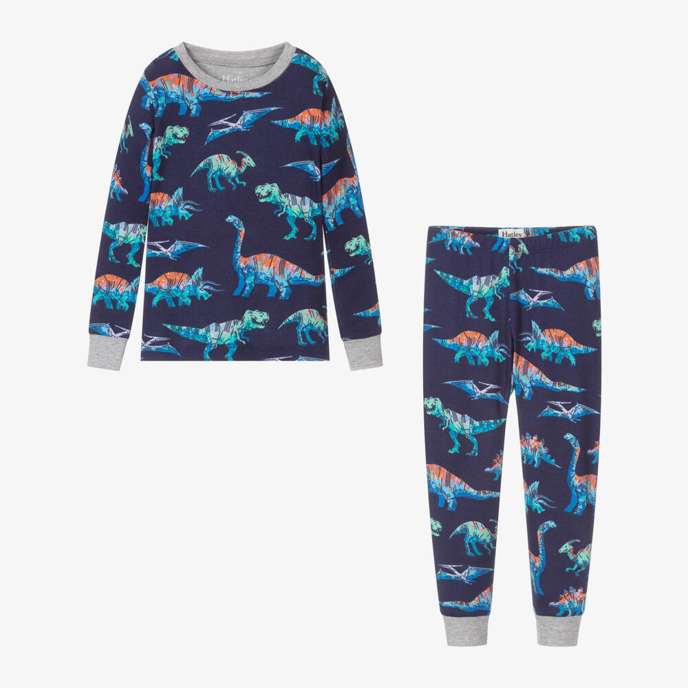 Hatley-Boys Navy Dino Print Pyjamas | Childrensalon Outlet