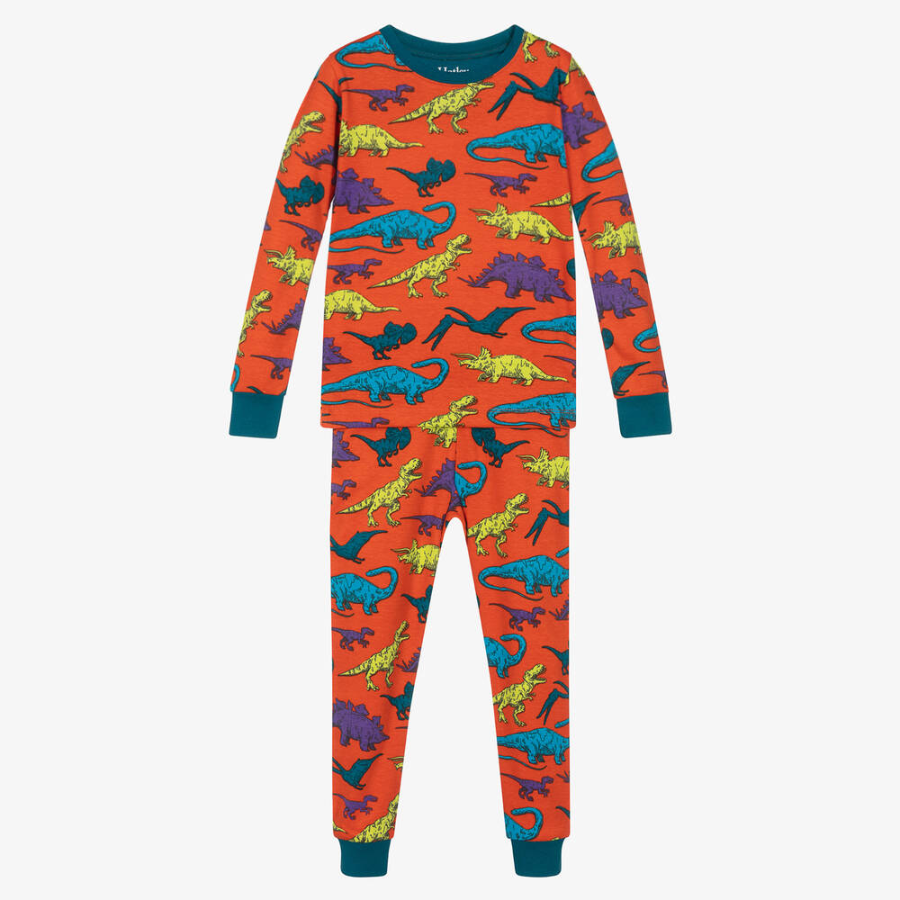 Hatley-Оранжевая хлопковая пижама с динозаврами | Childrensalon Outlet