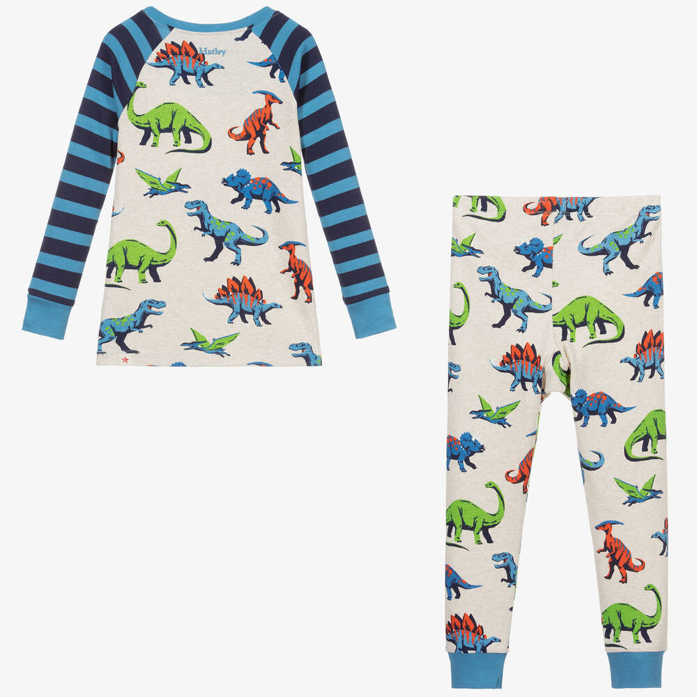 هاتلي-بيجاما قطن عضوي لون بيج و أزرق للأولاد | Childrensalon Outlet