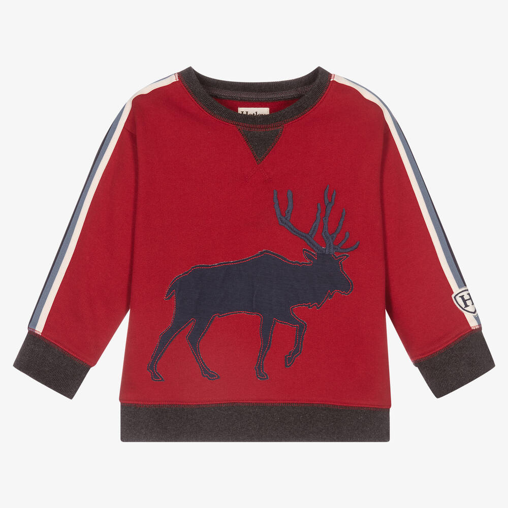 Hatley - Elch-Sweatshirt in Rot und Blau (J) | Childrensalon