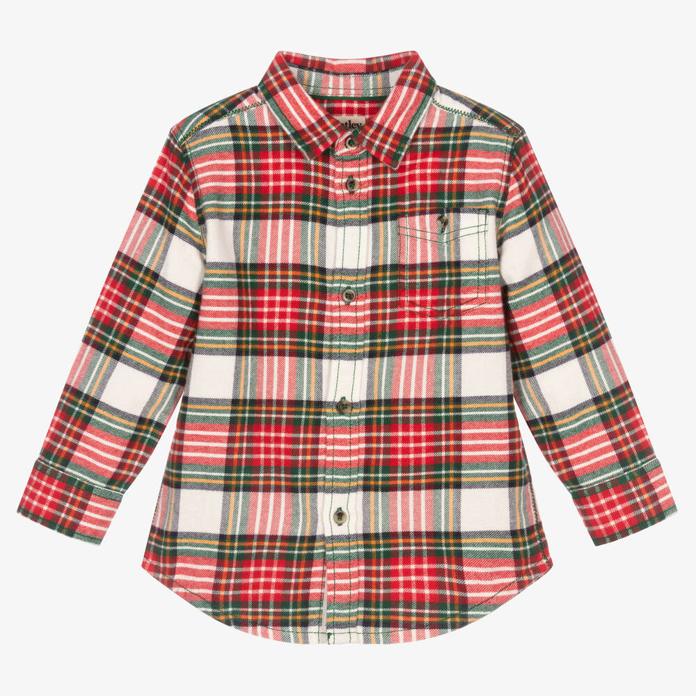 Hatley - Boys Red Cotton Check Shirt | Childrensalon