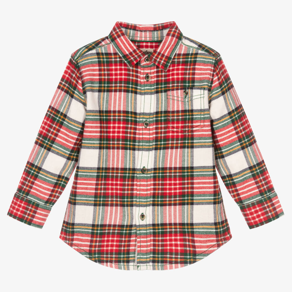 Hatley-قميص قطن كاروهات لون أحمر وأخضر للأولاد | Childrensalon Outlet