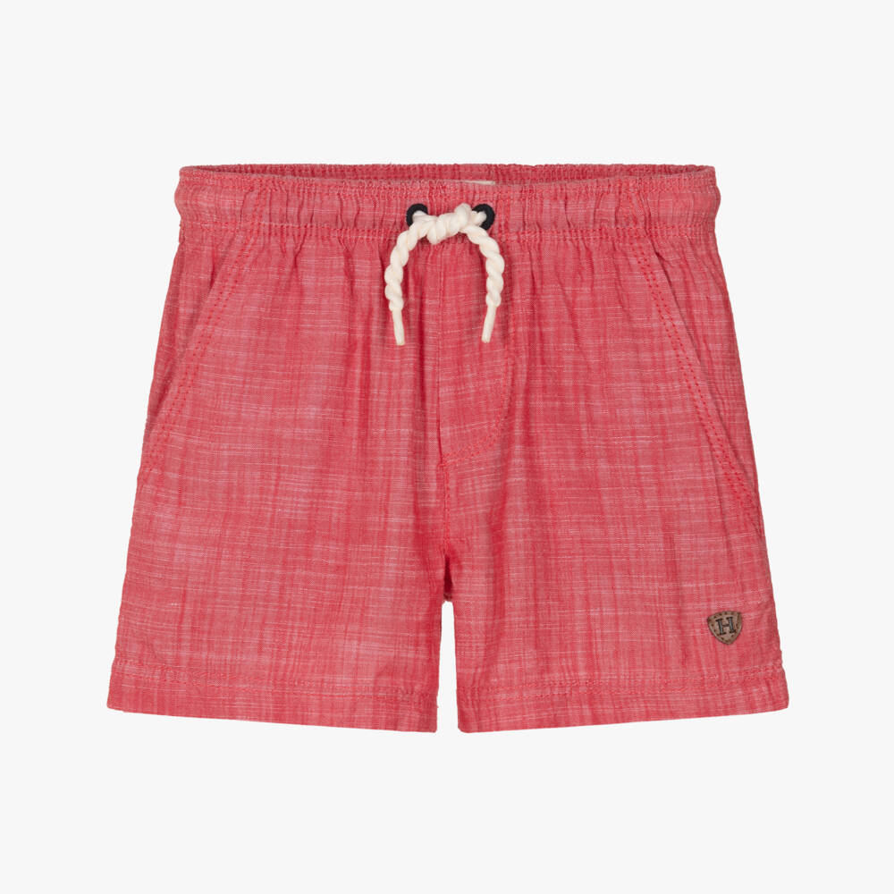 Hatley-Boys Red Cotton Drawstring Shorts | Childrensalon Outlet
