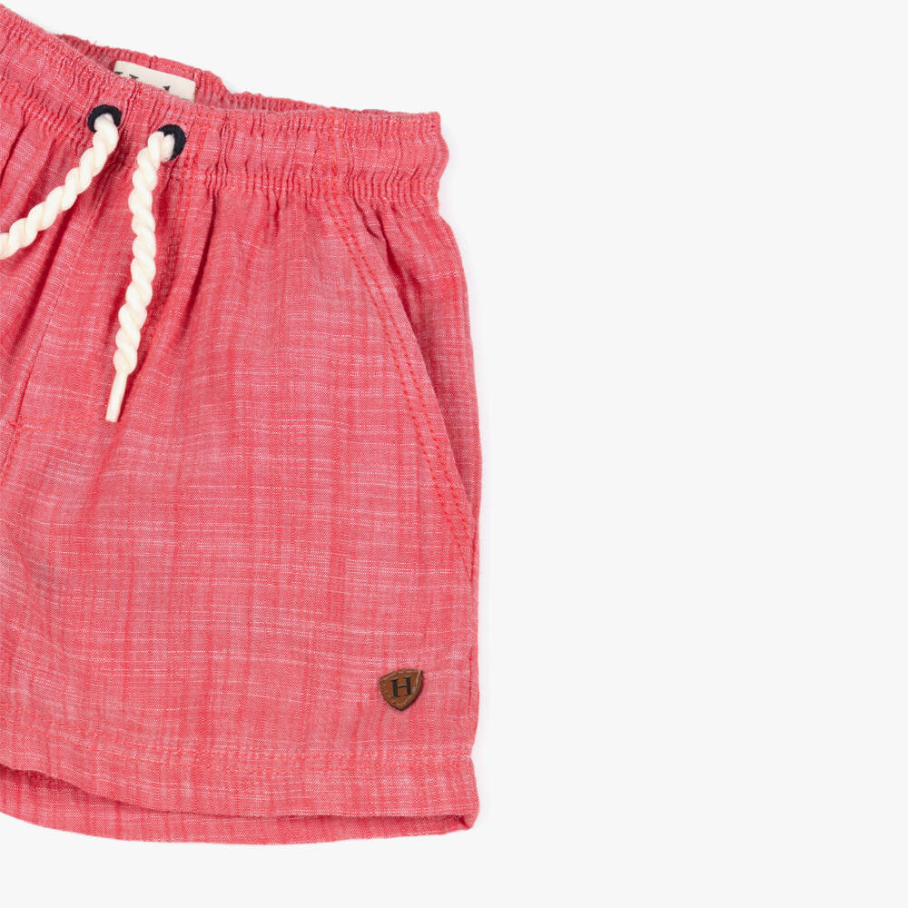 Hatley-Boys Red Cotton Drawstring Shorts | Childrensalon Outlet