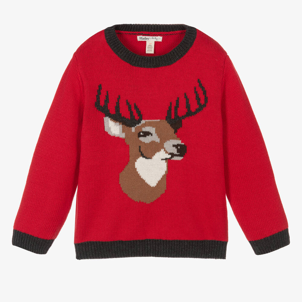 Hatley - Красный свитер с оленем | Childrensalon