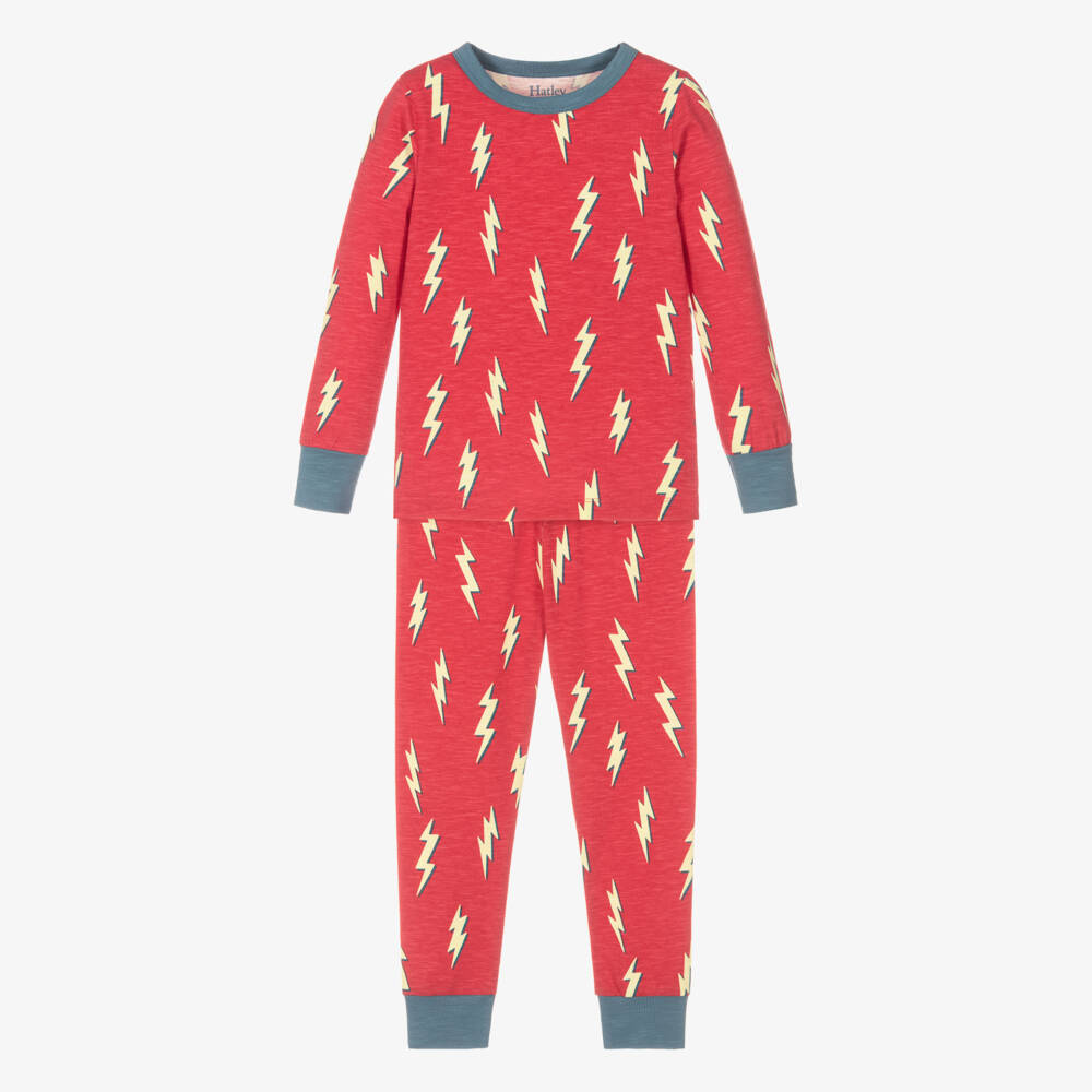 Hatley-Boys Red Lightning Pyjama Set | Childrensalon Outlet