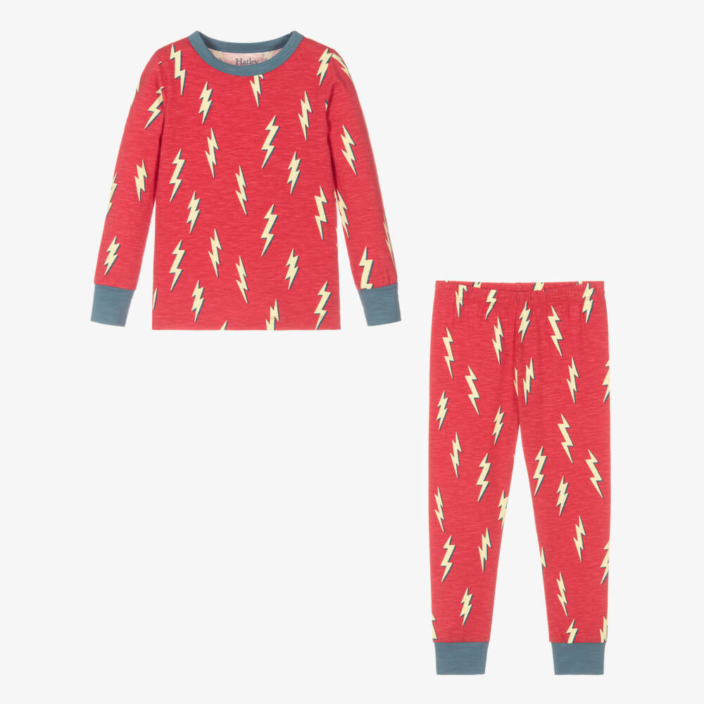 Hatley-Boys Red Lightning Pyjama Set | Childrensalon Outlet