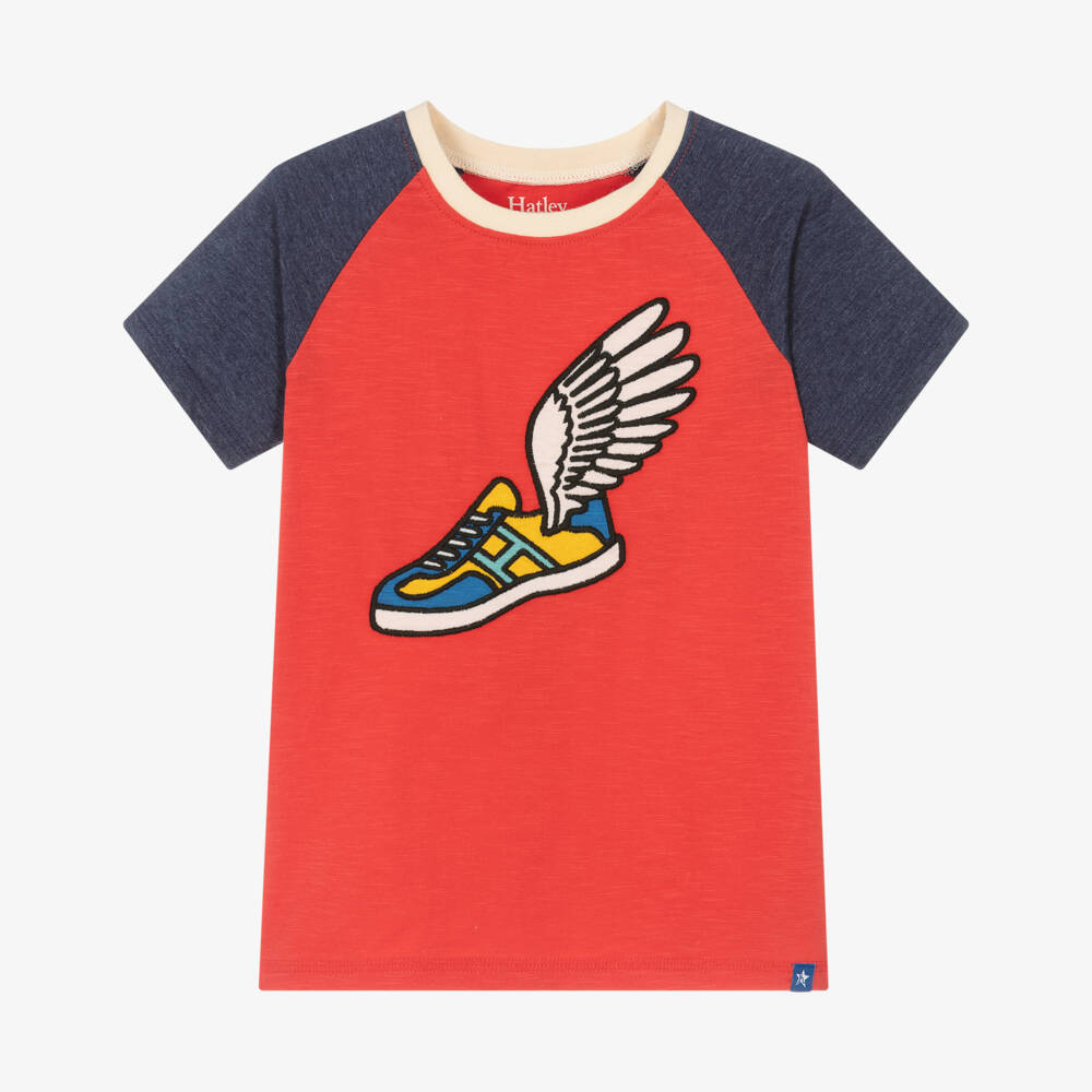 Hatley-تيشيرت راجلان أحمر للأولاد بتصميم أجنحة | Childrensalon Outlet