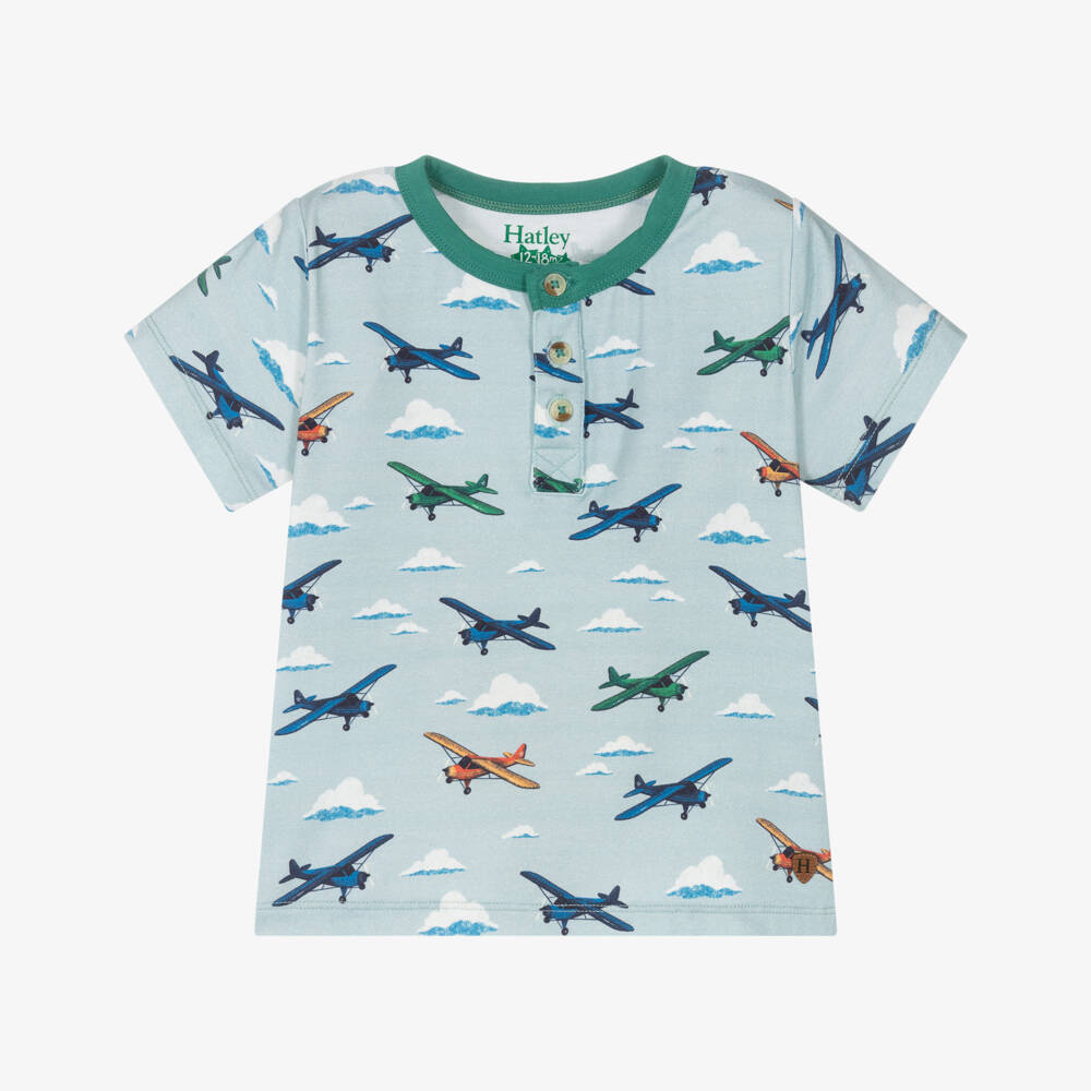 Hatley-Boys Sky Blue Aviator Tee | Childrensalon Outlet