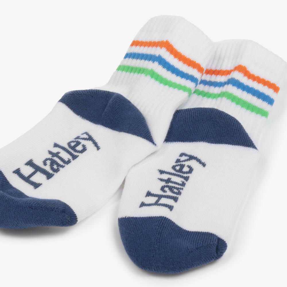Hatley-Boys Soft White Striped Socks | Childrensalon Outlet