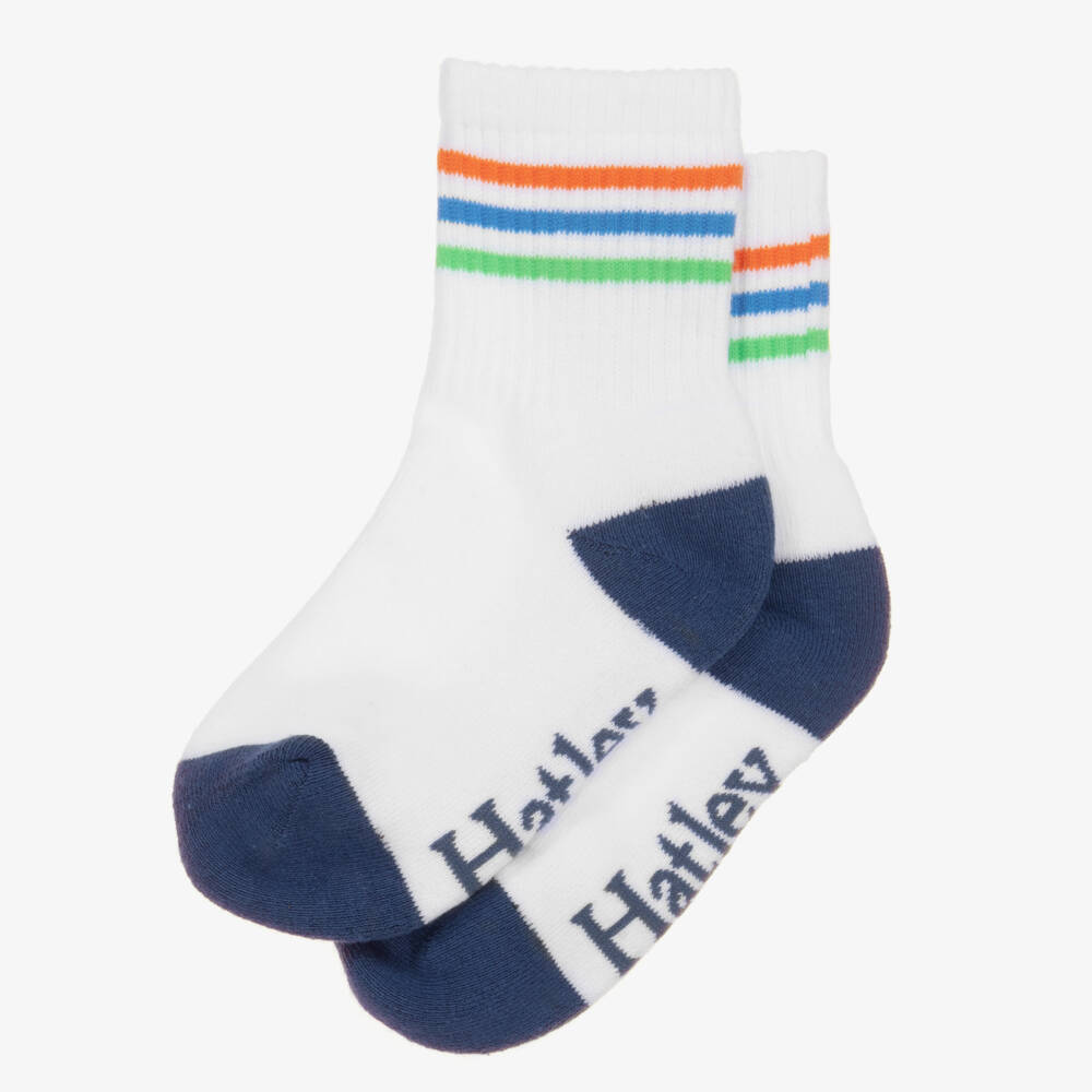 Hatley-Boys Soft White Striped Socks | Childrensalon Outlet