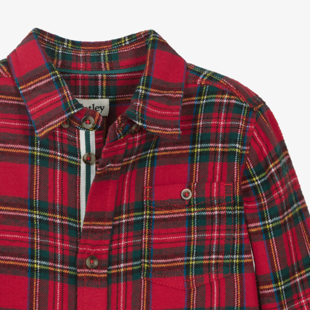 Hatley-Boys Tartan Red Cotton Shirt | Childrensalon Outlet