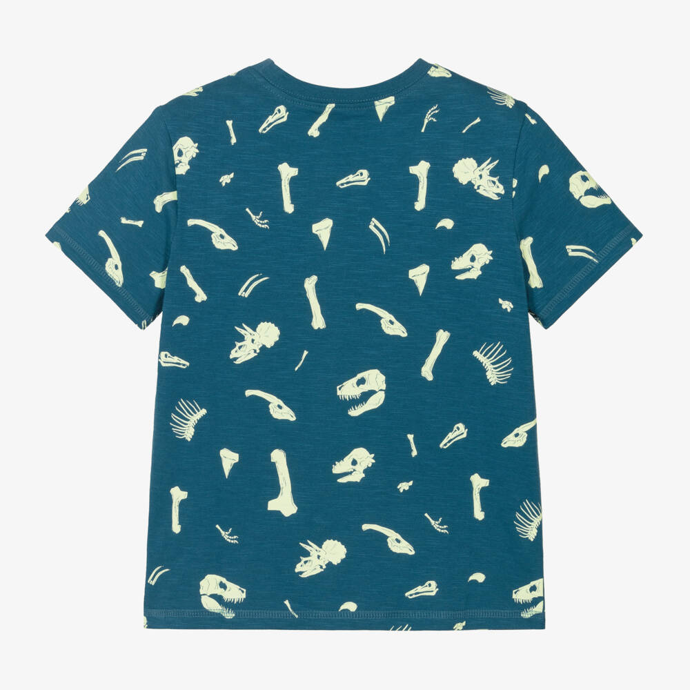 Hatley-Boys Teal Dinosaur Fossil Tee | Childrensalon Outlet