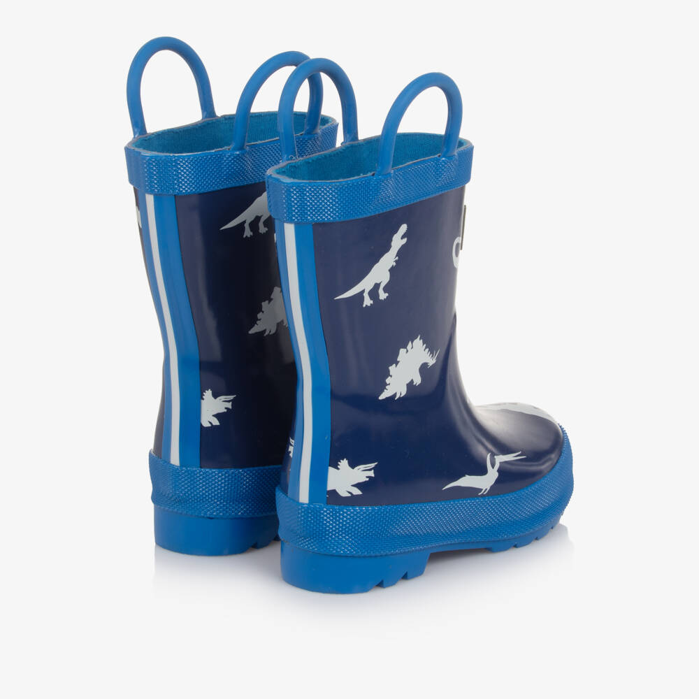 Hatley-Boys Two Tone Blue Dinosaur Print Rain Boots | Childrensalon Outlet