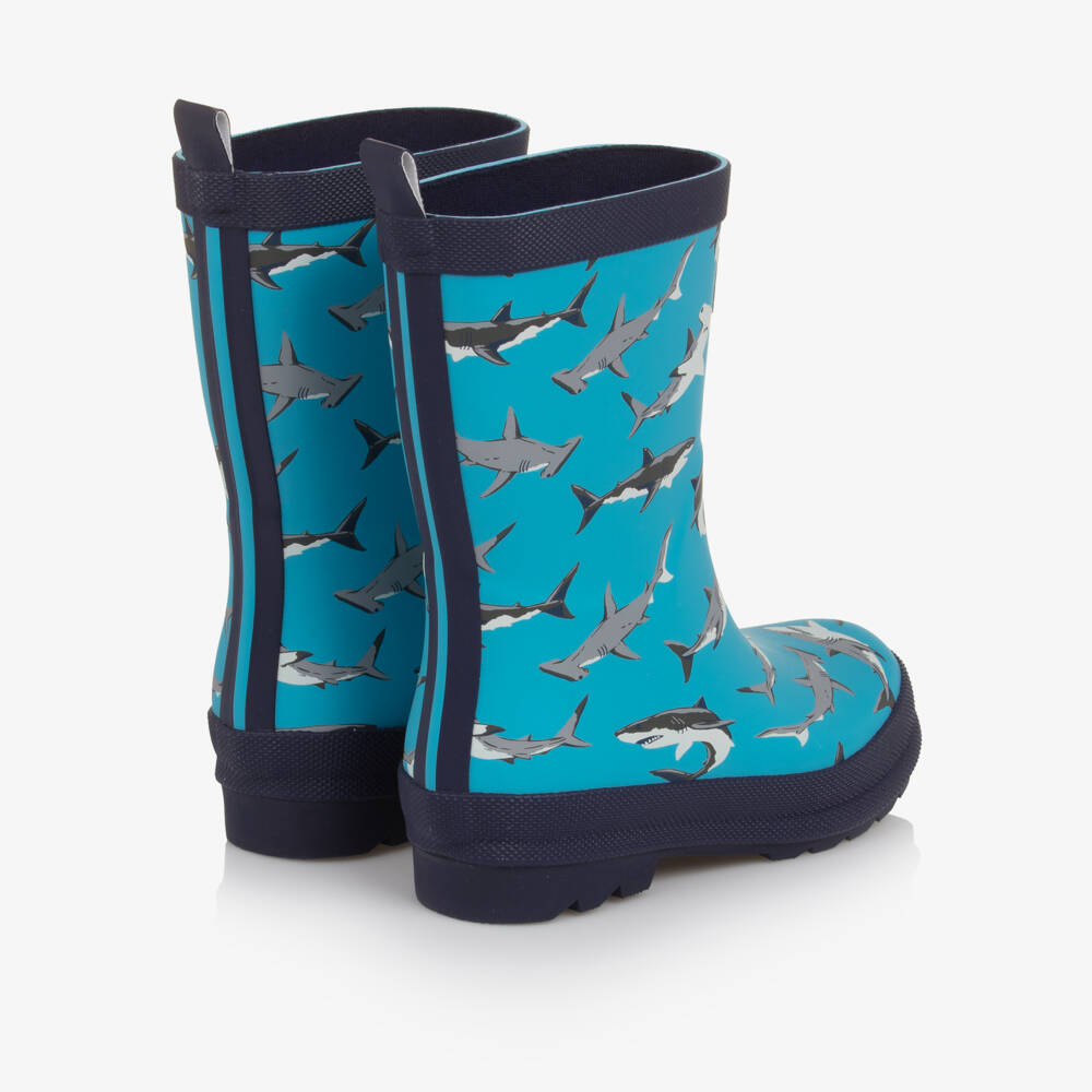 Hatley-Boys Two Tone Blue Shark Print Rain Boots | Childrensalon Outlet