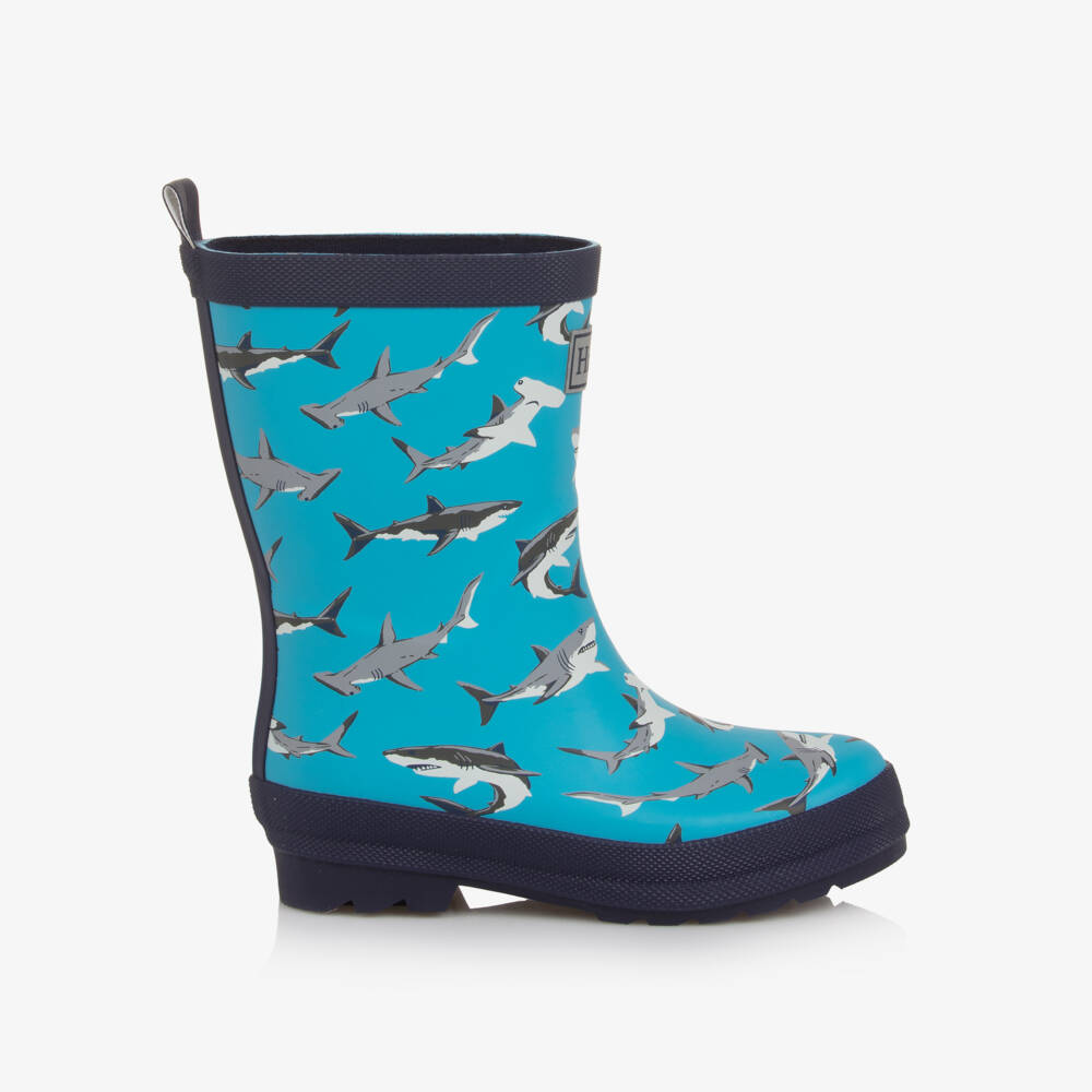 Hatley-Boys Two Tone Blue Shark Print Rain Boots | Childrensalon Outlet