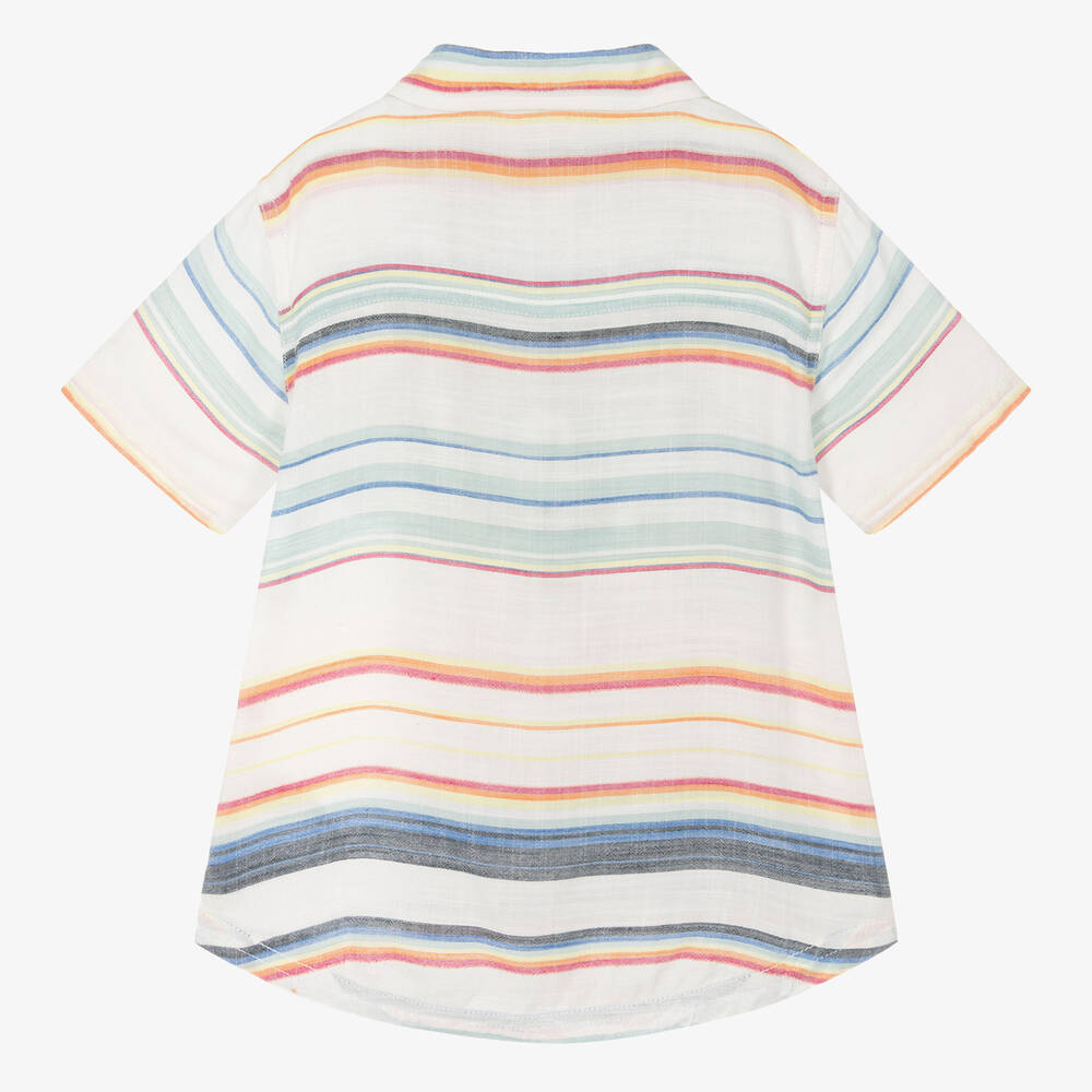 Hatley-Белая вискозная рубашка в полоску для мальчиков | Childrensalon Outlet