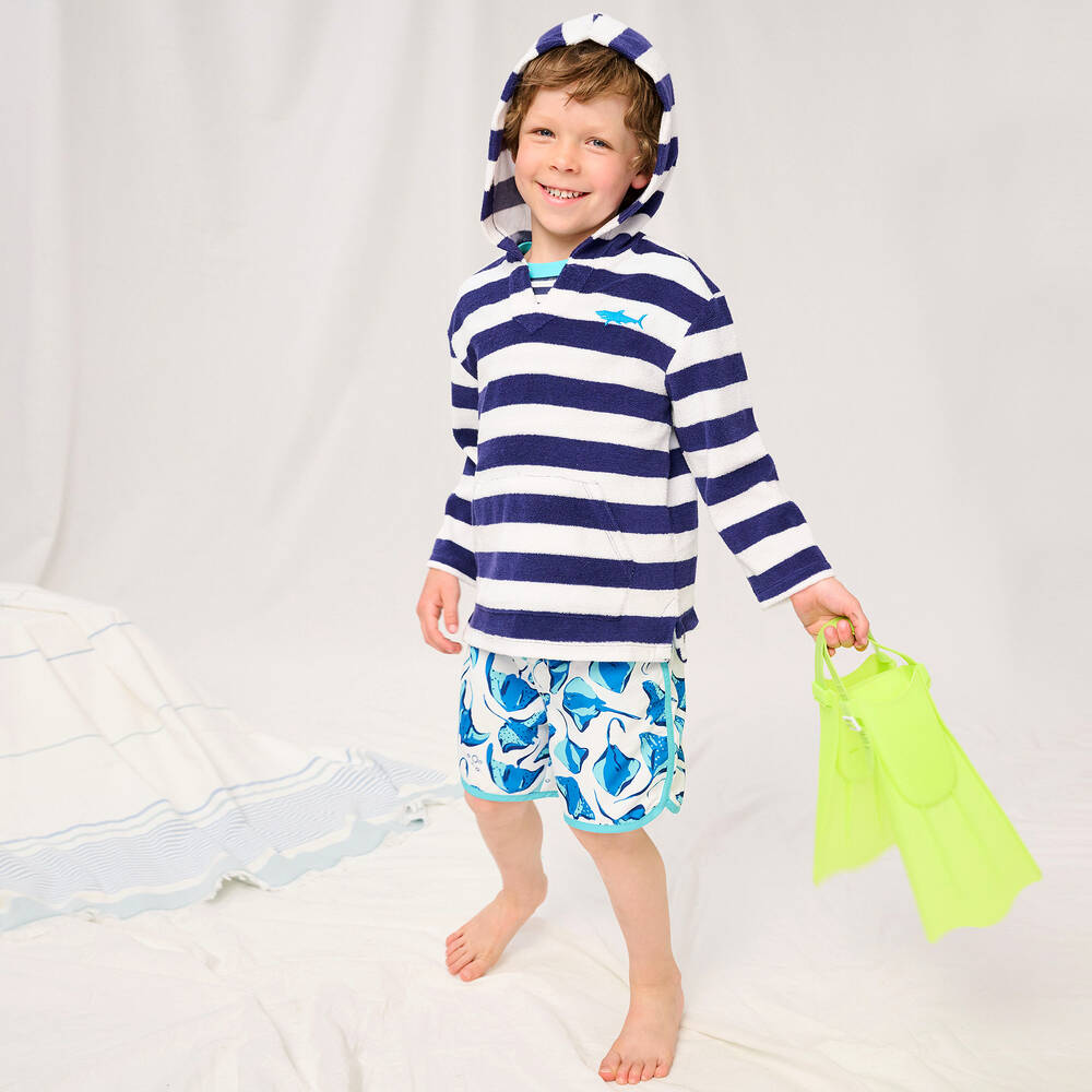 Hatley-Boys White Swim Shorts (UPF50+) | Childrensalon Outlet