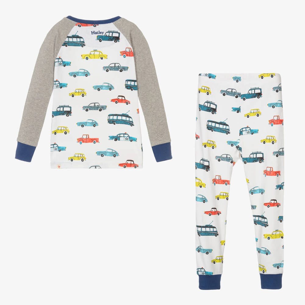 Hatley-Boys White Vehicles in the City Pyjamas | Childrensalon Outlet
